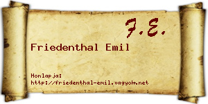 Friedenthal Emil névjegykártya